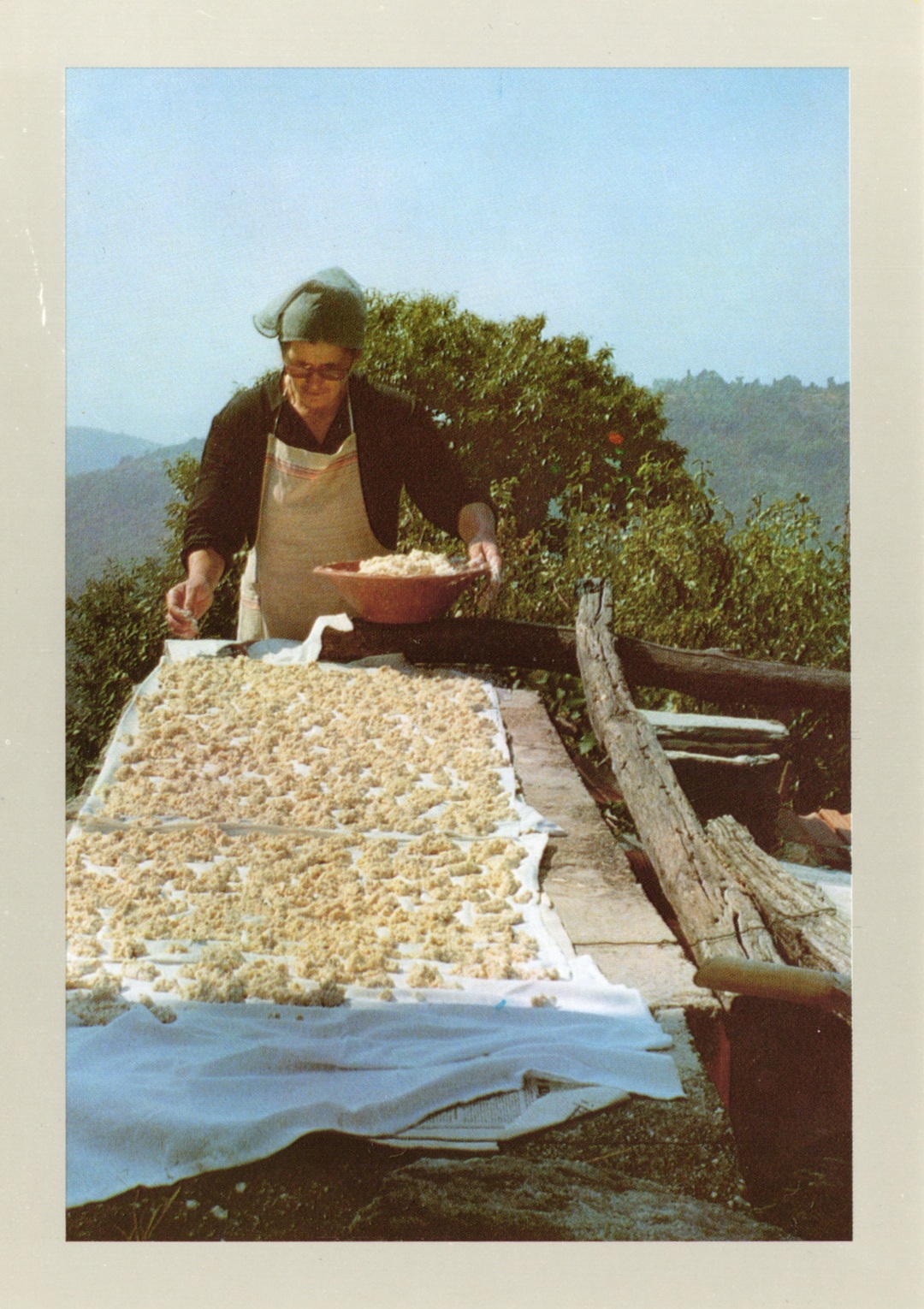 Spreading trahanas out to dry in Milies, Pelion artifact