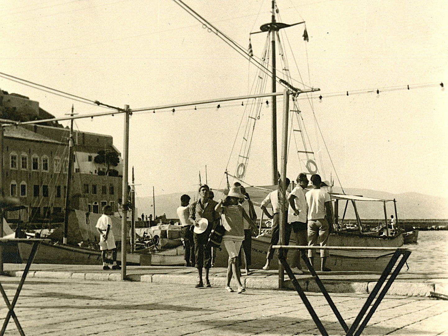 Tourists on the Hydra Waterfront in the 1960s artifact